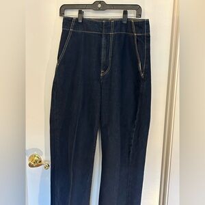 Women's Straight Leg Jeans - Deep Blue